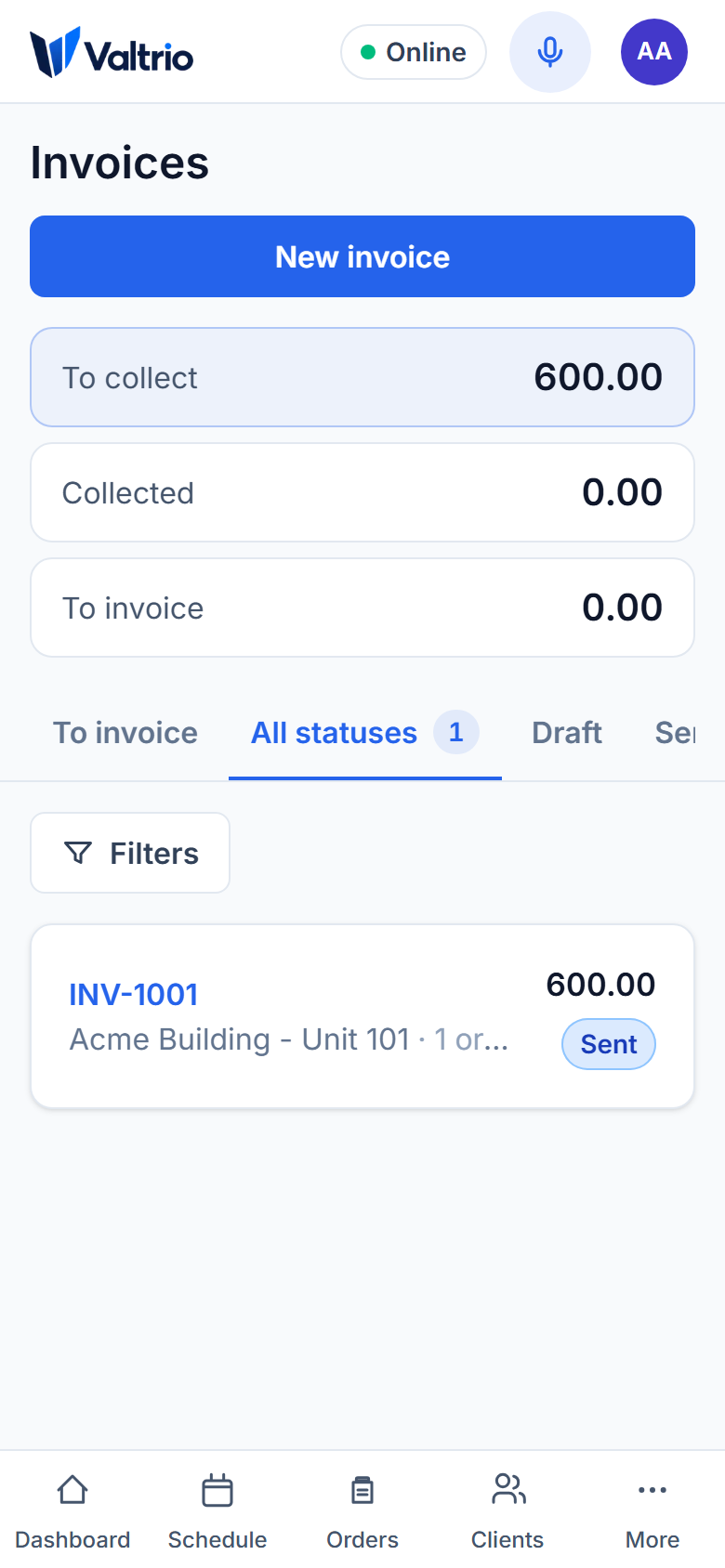Invoices and receipts
