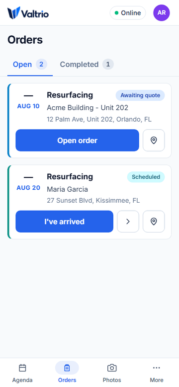Technician app